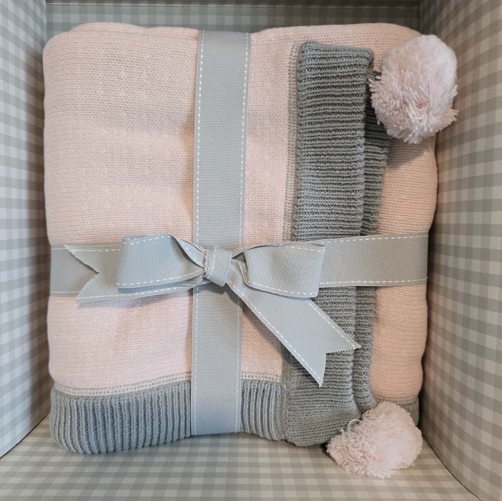 Pottery Barn kids baby girl shower gift 3 items + card tissue and gift box $140 - Picture 2 of 6